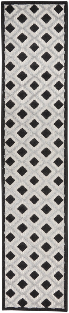 nourison aloha alh26 black white rug