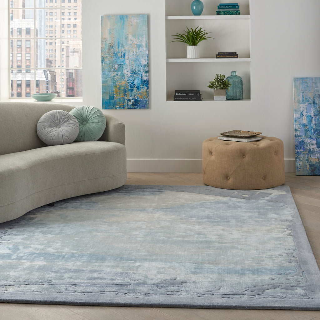 nourison prismatic prs19 seafoam silver rug
