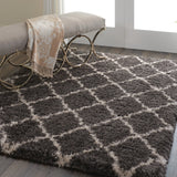 nourison luxe shag lxs02 charcoal beige rug