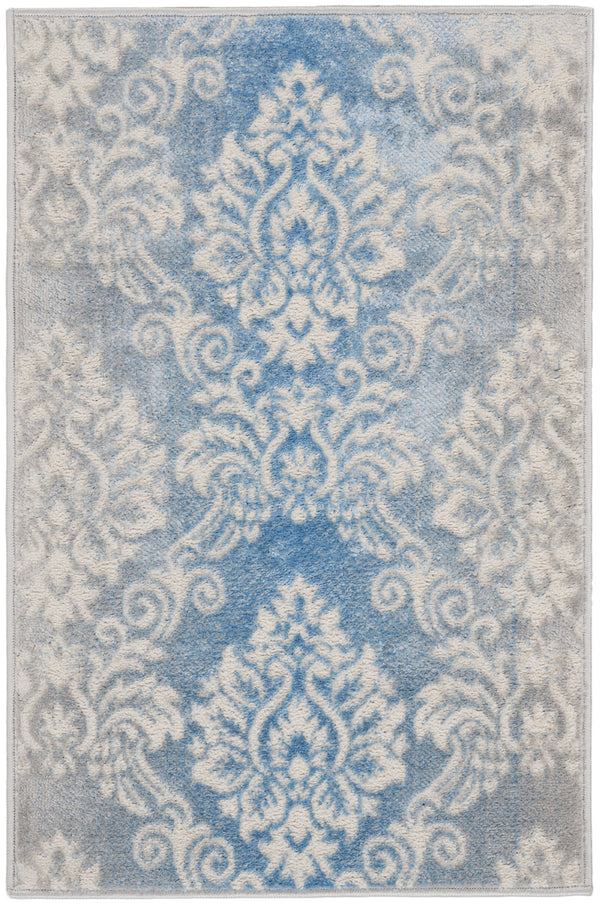 nourison elation etn03 ivory blue rug