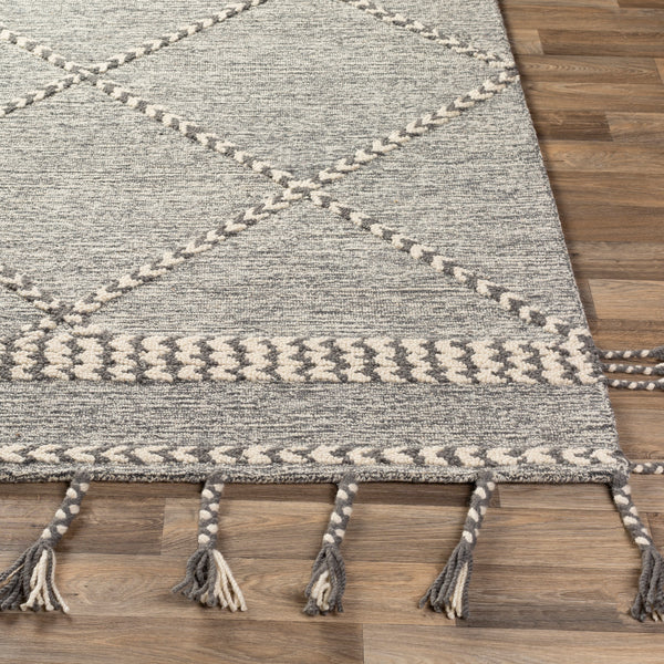 surya zanafi tassels zts 2306 medium gray rug