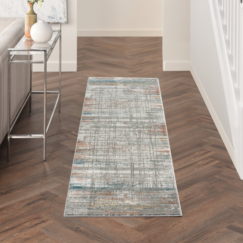nourison rustic textures rus12 grey multi rug