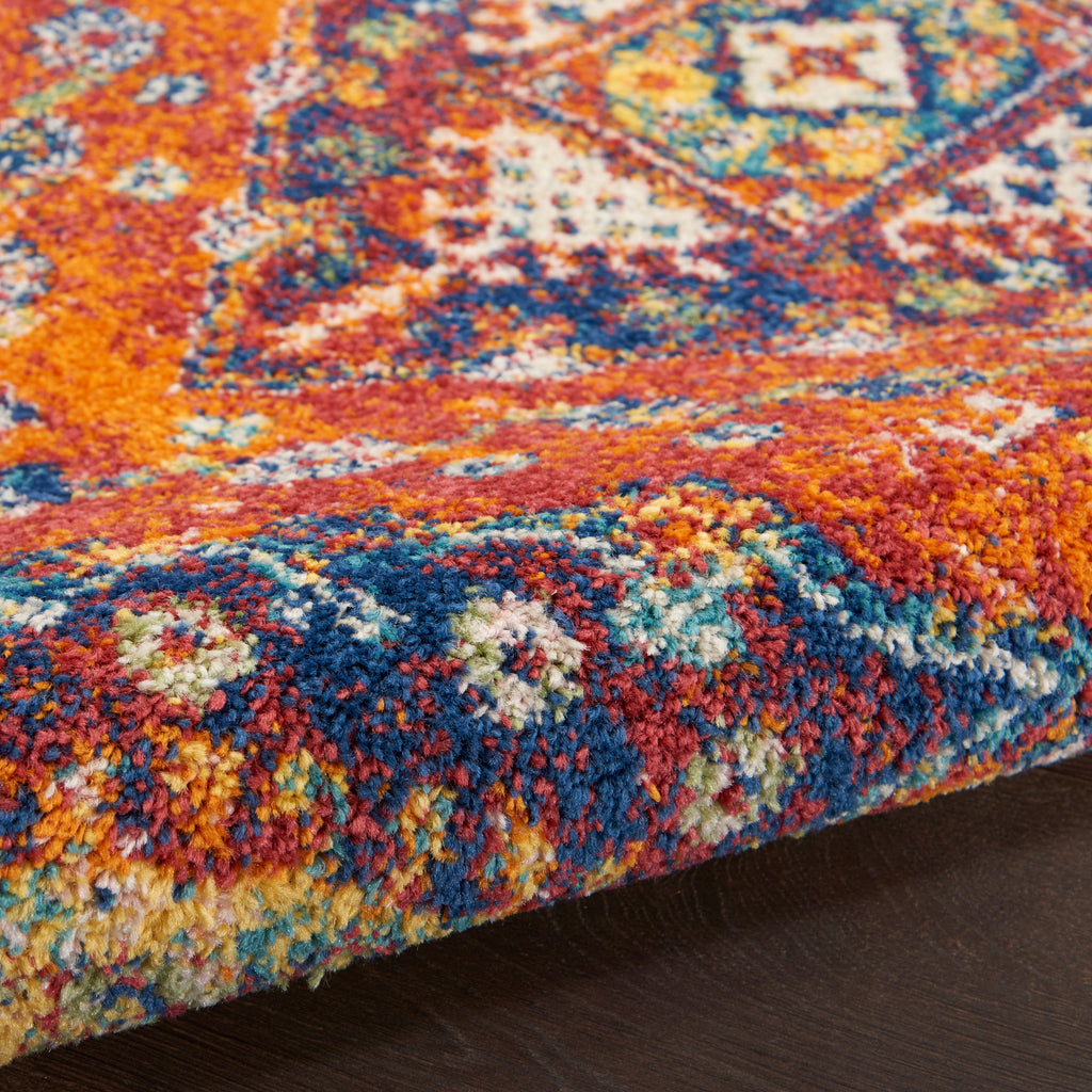 nourison allur alr02 orange multicolor rug